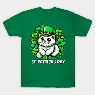 Cute Cat St Patricks funny St Patricks Cat T-Shirt